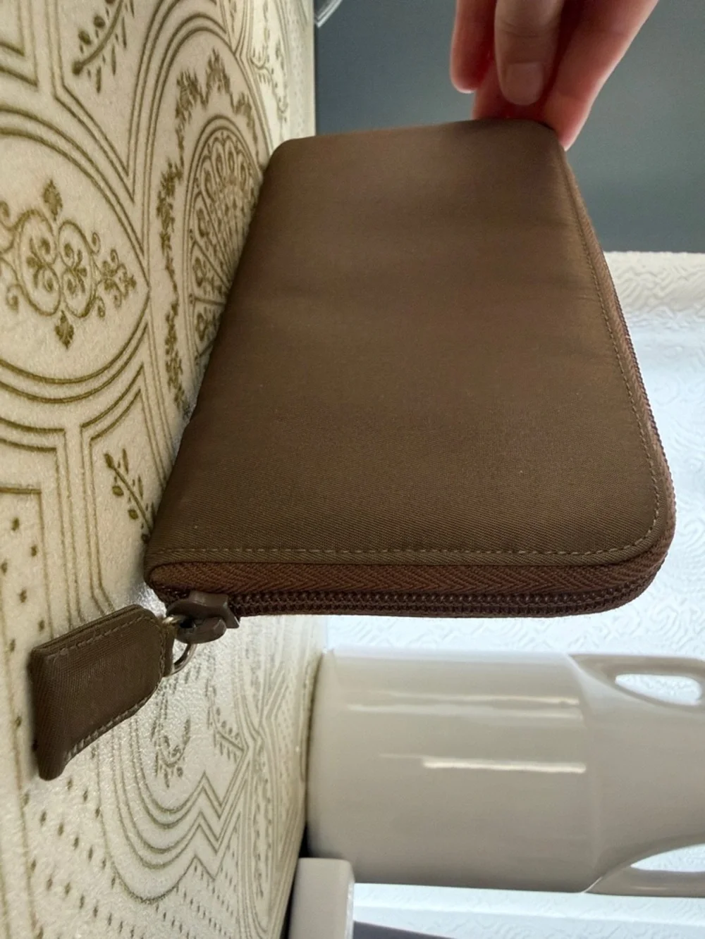 Prada Tessuto Nylon Zip Around Wallet Triangle Logo — COA Like New - Picture 4 of 7